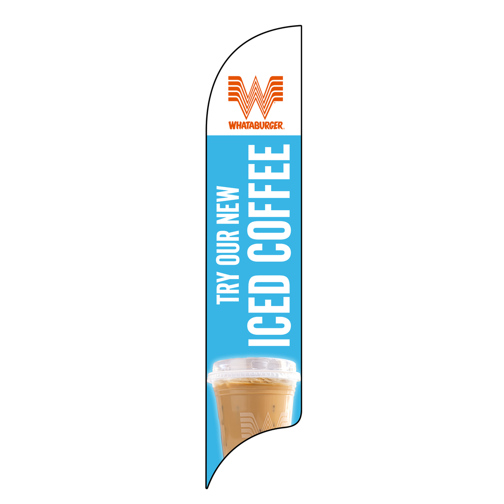 15' Whataburger Try our New Iced Coffee blue AdverSail Flag