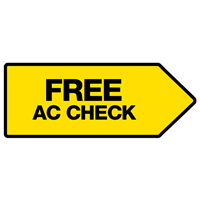 46" x 18" FullSpeed Automotive Yellow Free AC Check Arrow Spinner Sign (double-sided)