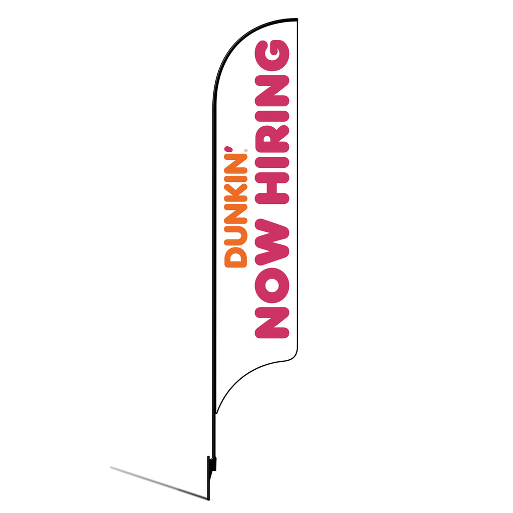 OLD DO NOT USE 15' Dunkin' Donuts White Now Hiring AdverSail Flag Kit