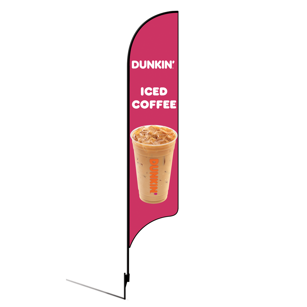 OLD DO NOT USE 15' Dunkin' Donuts Pink Iced Coffee AdverSail Flag Kit