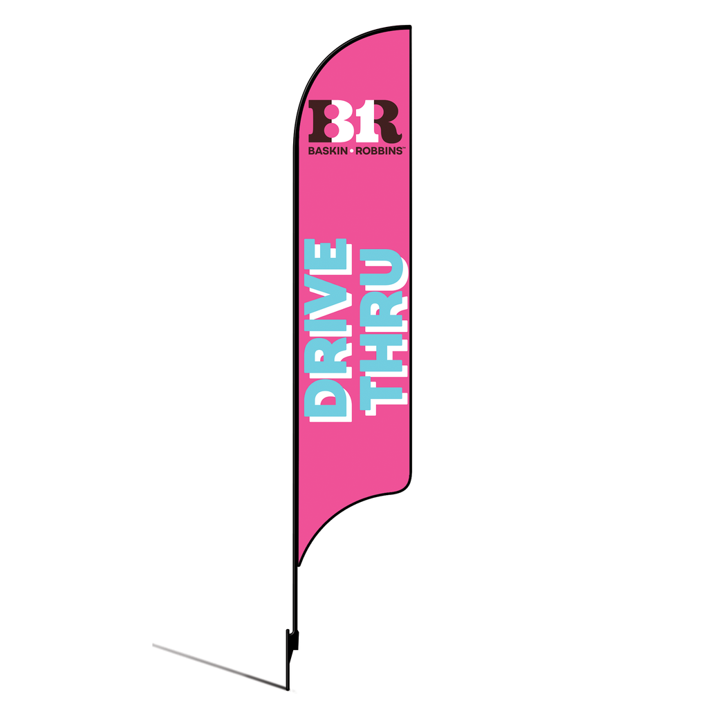 OLD DO NOT USE 15' Baskin Robbins Pink Drive Thru AdverSail Flag Kit