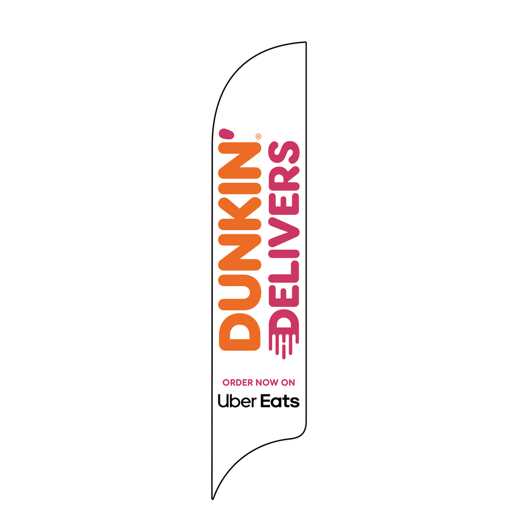 15' Dunkin' Donuts White UberEats AdverSail Flag