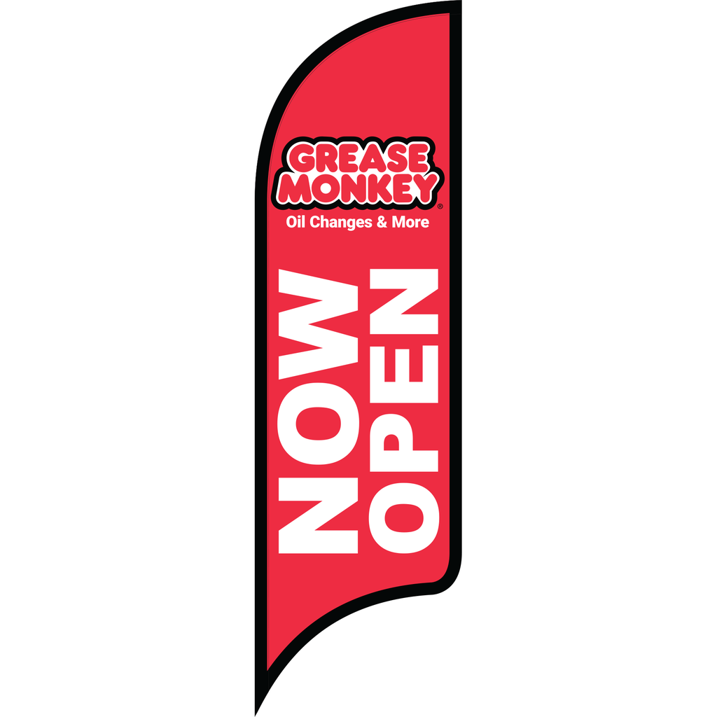 12' FullSpeed Automotive Grease Monkey Red Now Open AdverSail Flag
